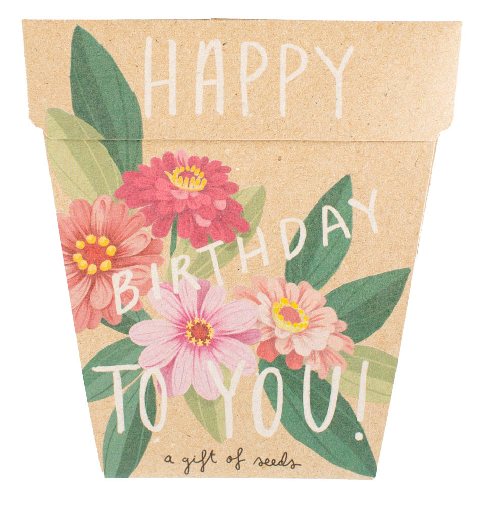 Sow 'n Sow Happy Birthday Zinnia Gift of Seeds