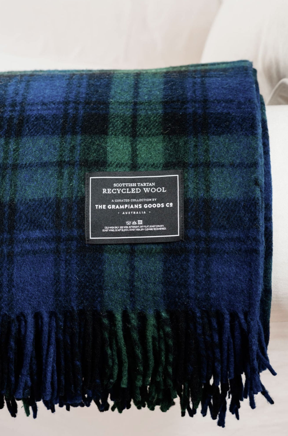 The Grampian Goods Co - HERITAGE COLLECTION Recycled Wool Scottish Tartan Blanket: Forest