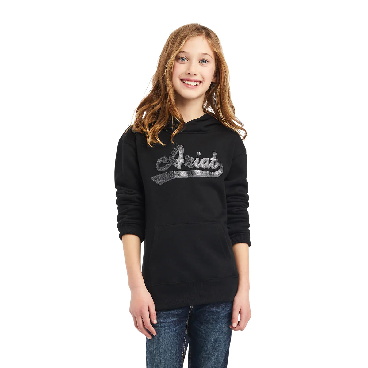 Ariat Girl's Real Glitter Logo Hoodie