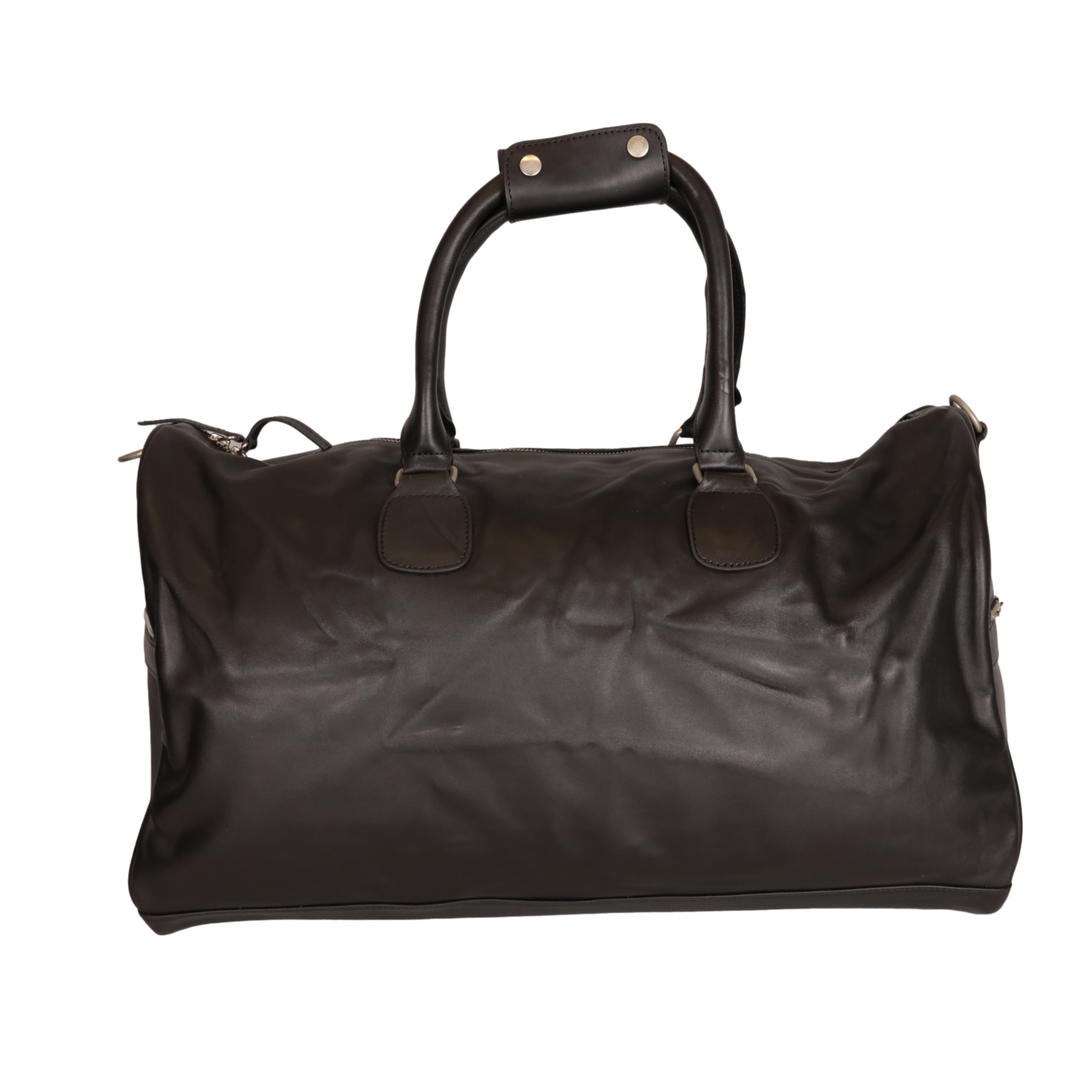 Country Allure Black Leather Duffle Bag