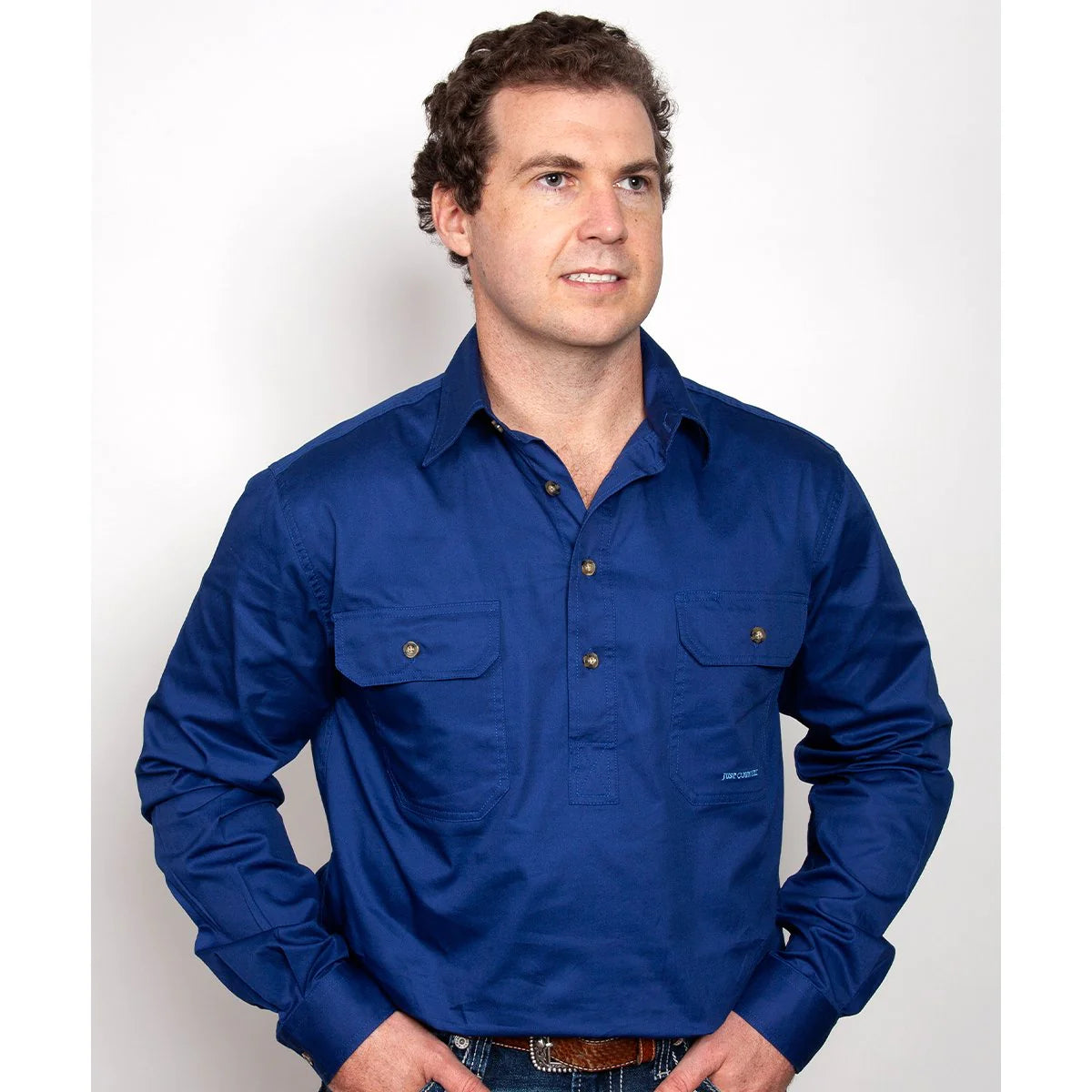 Just Country Men's Cameron Half Button Workshirt