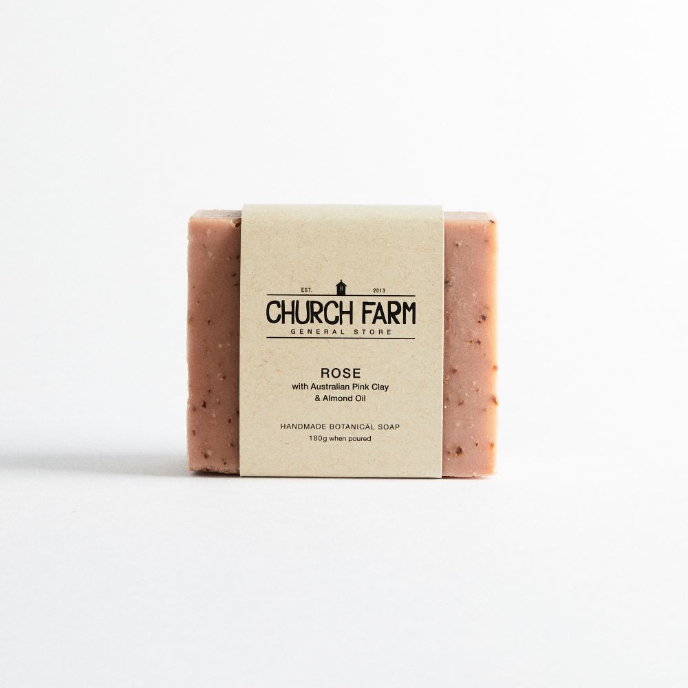 Church Farm General Store - Rose with French Red Clay and Almond Oil Soap
